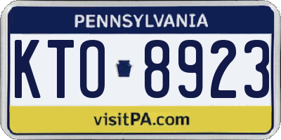PA license plate KTO8923