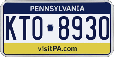 PA license plate KTO8930