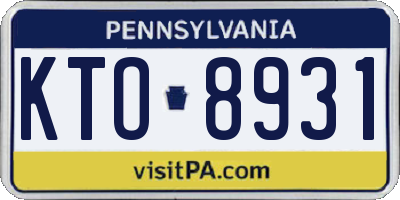 PA license plate KTO8931