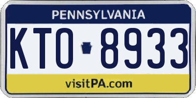 PA license plate KTO8933