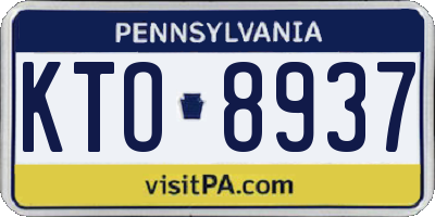 PA license plate KTO8937