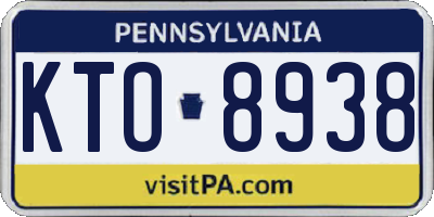 PA license plate KTO8938