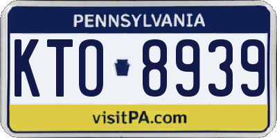 PA license plate KTO8939