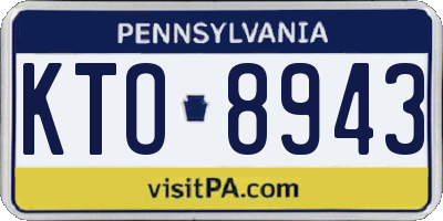 PA license plate KTO8943