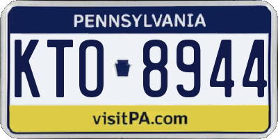 PA license plate KTO8944