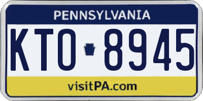 PA license plate KTO8945