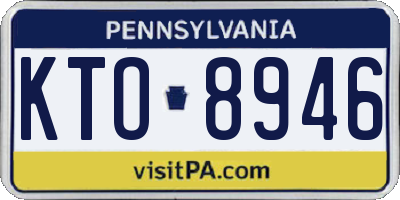 PA license plate KTO8946