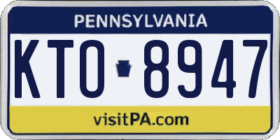 PA license plate KTO8947