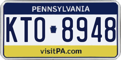 PA license plate KTO8948