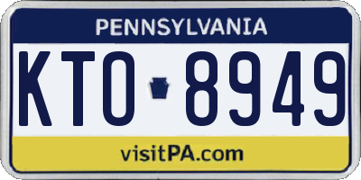 PA license plate KTO8949