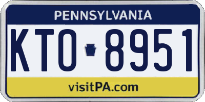 PA license plate KTO8951