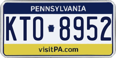 PA license plate KTO8952