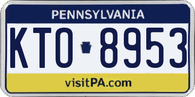 PA license plate KTO8953