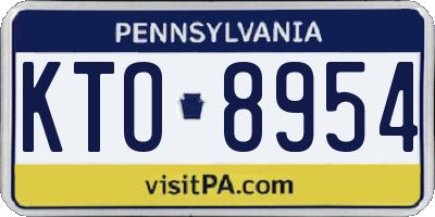PA license plate KTO8954