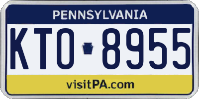 PA license plate KTO8955