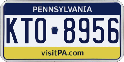 PA license plate KTO8956