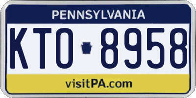PA license plate KTO8958