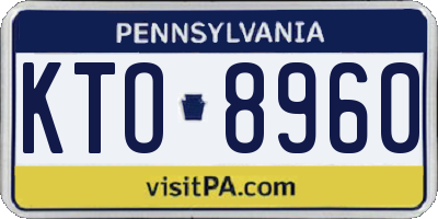 PA license plate KTO8960