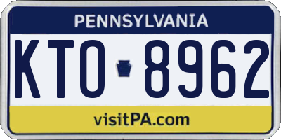 PA license plate KTO8962