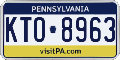 PA license plate KTO8963