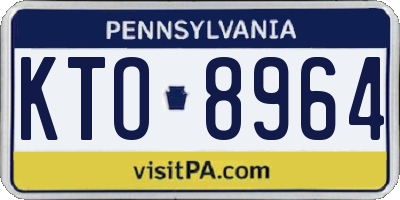 PA license plate KTO8964