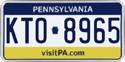 PA license plate KTO8965
