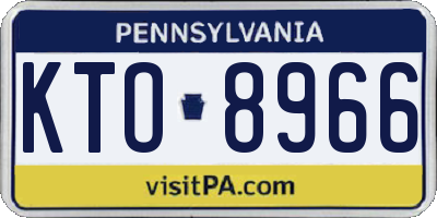 PA license plate KTO8966