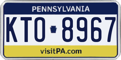 PA license plate KTO8967