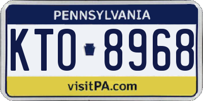 PA license plate KTO8968