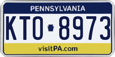 PA license plate KTO8973
