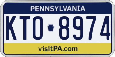 PA license plate KTO8974