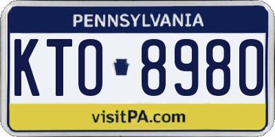PA license plate KTO8980