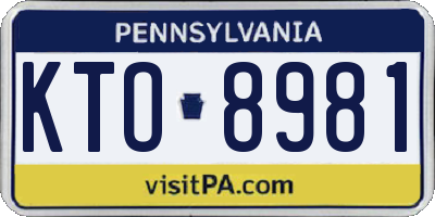 PA license plate KTO8981