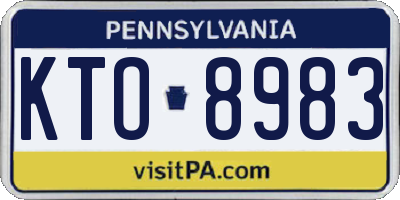 PA license plate KTO8983