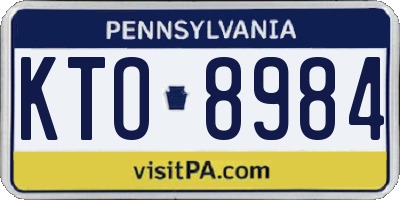 PA license plate KTO8984