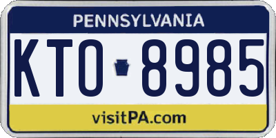 PA license plate KTO8985
