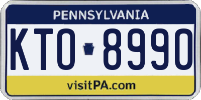 PA license plate KTO8990