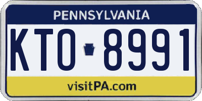PA license plate KTO8991