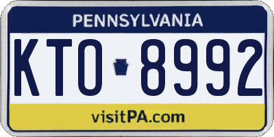 PA license plate KTO8992