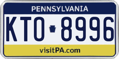 PA license plate KTO8996