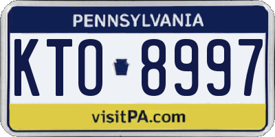 PA license plate KTO8997