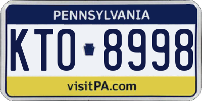 PA license plate KTO8998