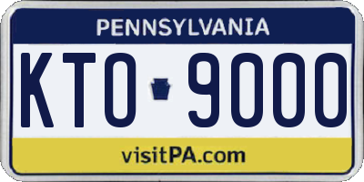 PA license plate KTO9000