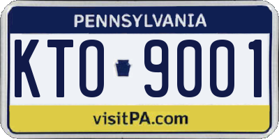 PA license plate KTO9001