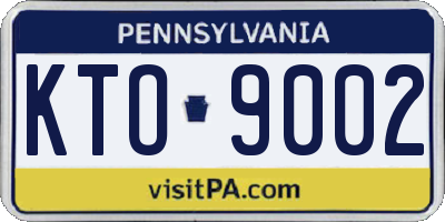 PA license plate KTO9002