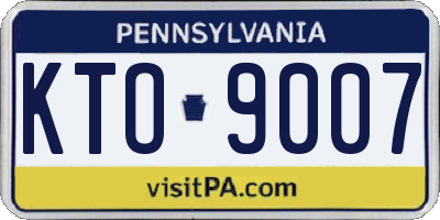 PA license plate KTO9007