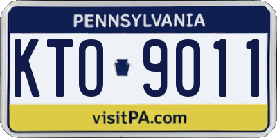 PA license plate KTO9011