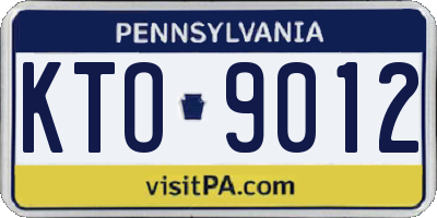 PA license plate KTO9012