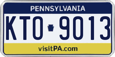 PA license plate KTO9013