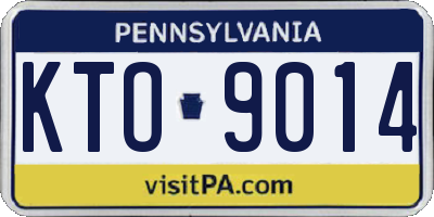PA license plate KTO9014
